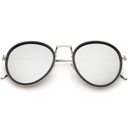Modern Mirrored Flat Lens Aviator Sunglasses